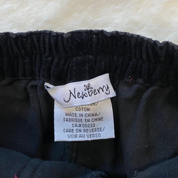 Newberry Cotton Velour Embroidered Floral Design Pull-On Pants Size 12 M… - Picture 6 of 7